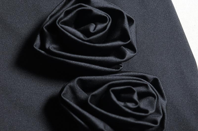 One shoulder irregular flower applique ruffle mini dress  | Festival Outfits Women