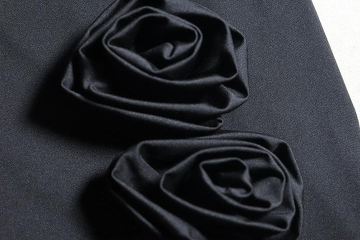 One shoulder irregular flower applique ruffle mini dress  | Festival Outfits Women