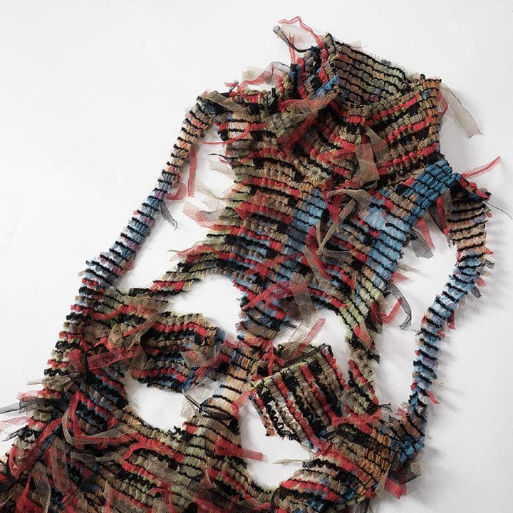 High neck hollow out mesh backless cut out midi dress  | Festival Outfits Women