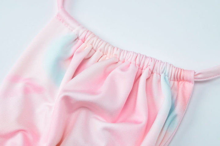 Halter flower applique ruffle backless slit maxi dress-final-sale