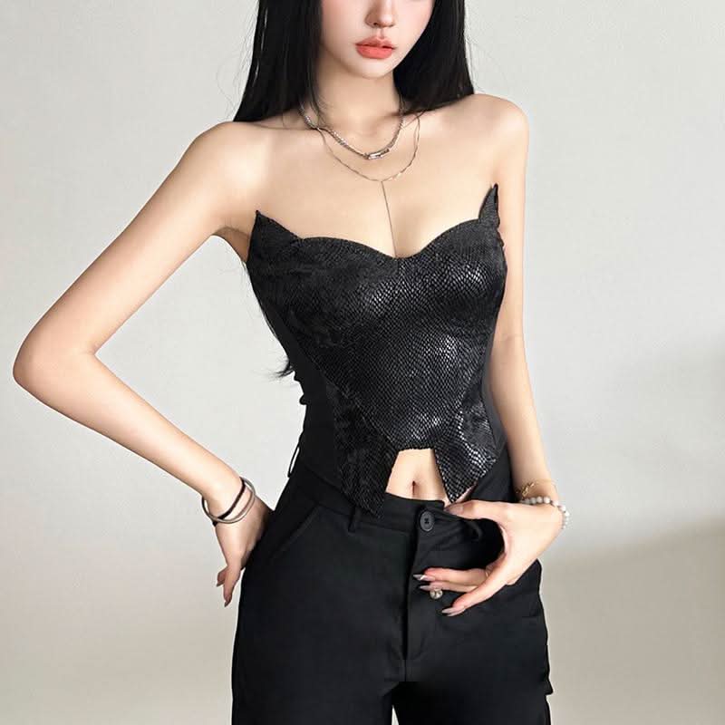 Textured solid backless tube crop top  | Festival Outfits Women