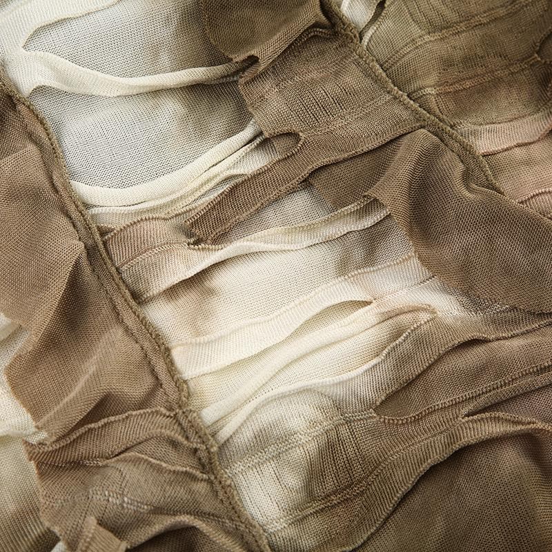 Halter tie dye ruffle backless cami mini dress  | Festival Outfits Women