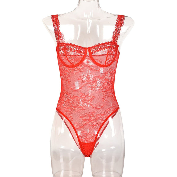 Sheer lace see through backless cami bodysuit  | Festival Outfits Women