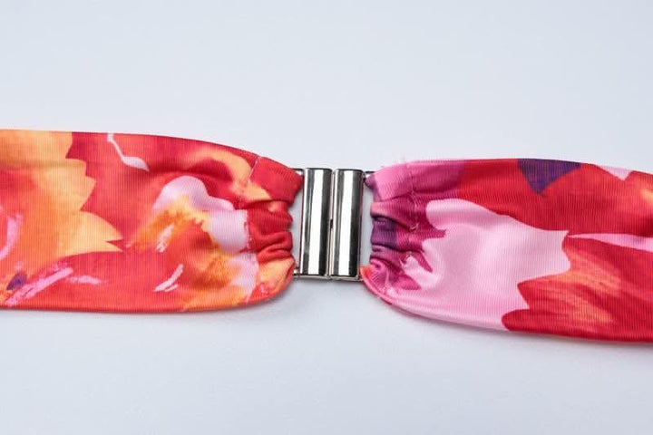 Halter flower print o ring slit maxi skirt set-final-sale  | Festival Outfits Women