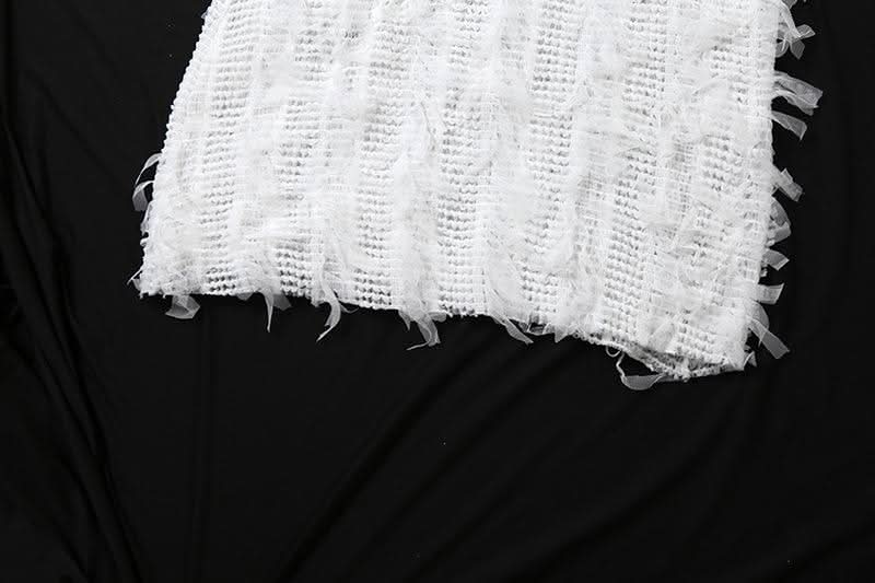 High neck patchwork tassels backless maxi dress  | Festival Outfits Women