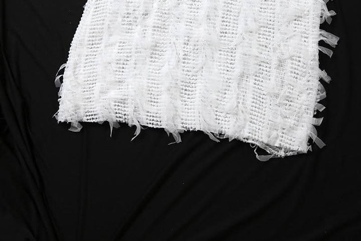 High neck patchwork tassels backless maxi dress  | Festival Outfits Women