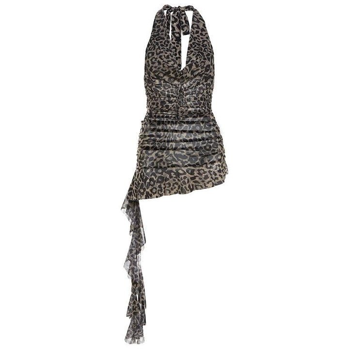 Halter leopard print backless top  | Festival Outfits Women  | Cheetah Print Top