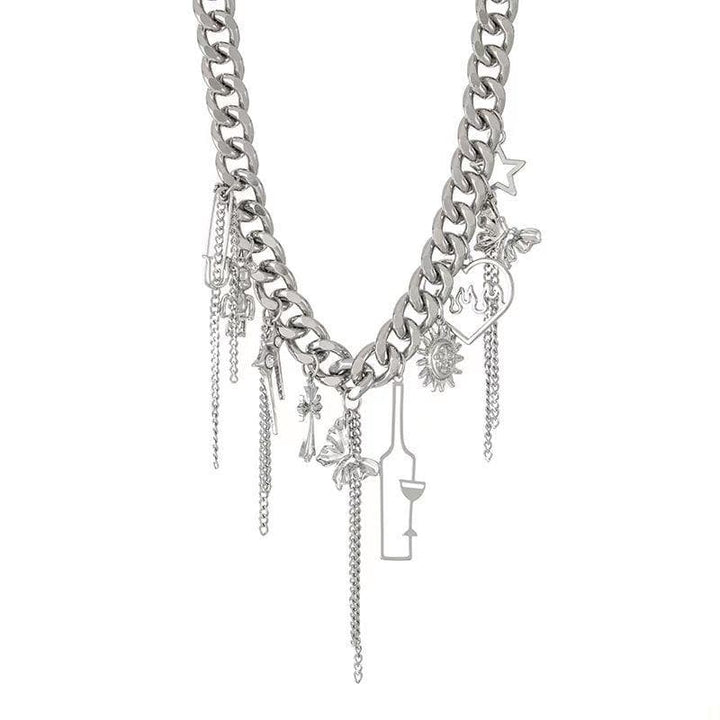 Star heart cross bear bottle butterfly necklace  | Festival Outfits Women