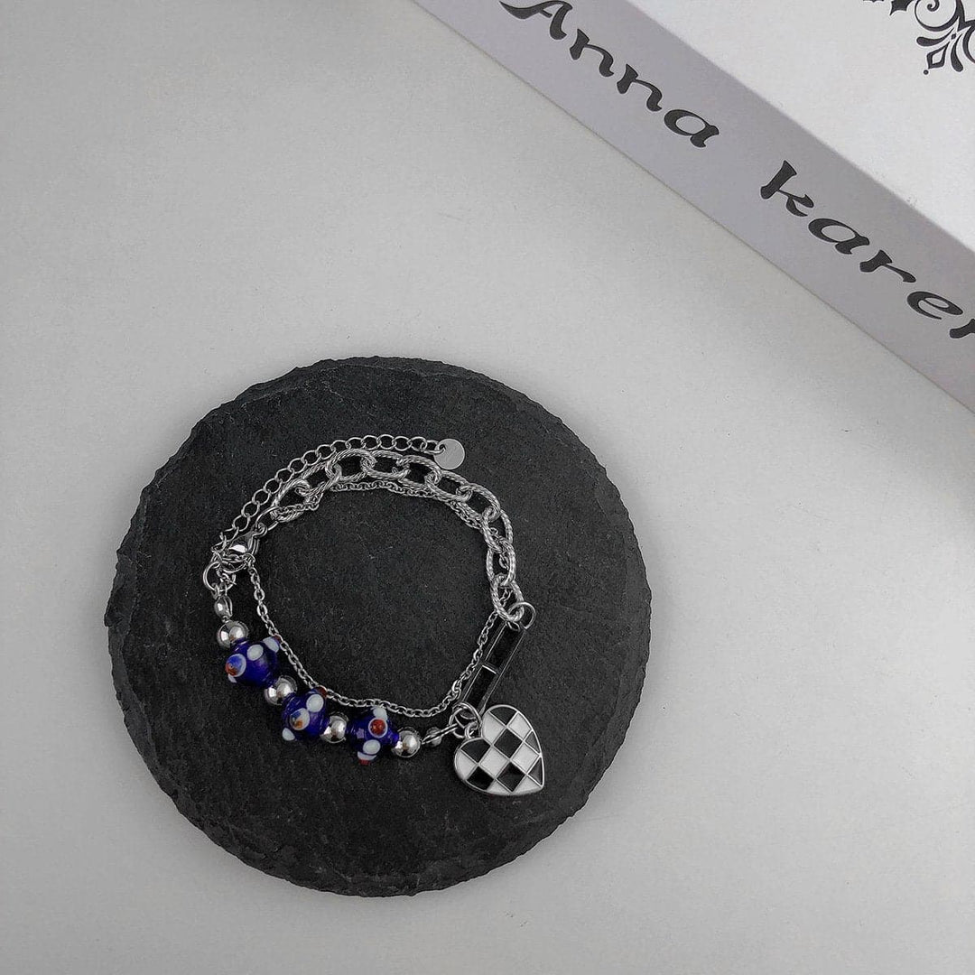 Heart pendant beaded bracelet  | Festival Outfits Women