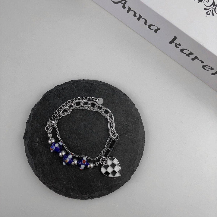 Heart pendant beaded bracelet  | Festival Outfits Women