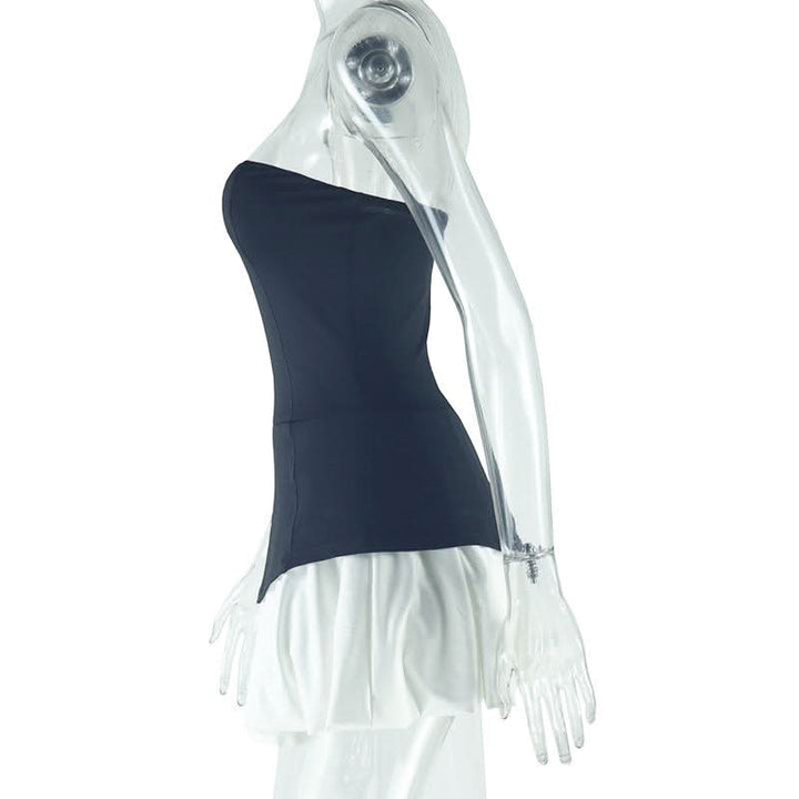 Sweetheart neck patchwork backless tube mini dress  | Festival Outfits Women
