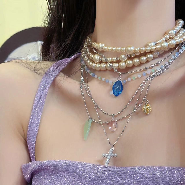 Beaded multicolor layered 2 pcs necklace  | Festival Outfits Women