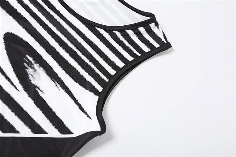 Striped contrast sleeveless round neck maxi dress-final-sale  | Festival Outfits Women