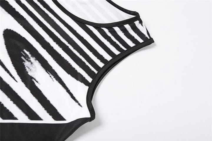 Striped contrast sleeveless round neck maxi dress-final-sale  | Festival Outfits Women