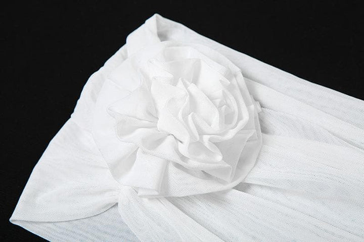 Off shoulder flower applique ruffle ruched mini dress  | Festival Outfits Women