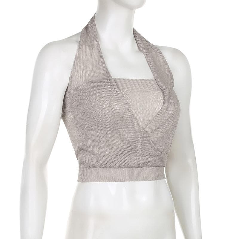 Tufafin Halter mai kauri mara baya | Kayan Biki na Mata