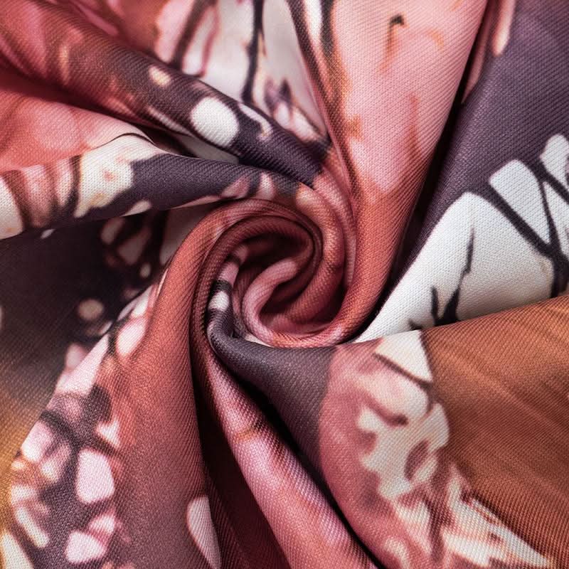 Halter self tie ruched hollow out print cut out mini dress-final-sale