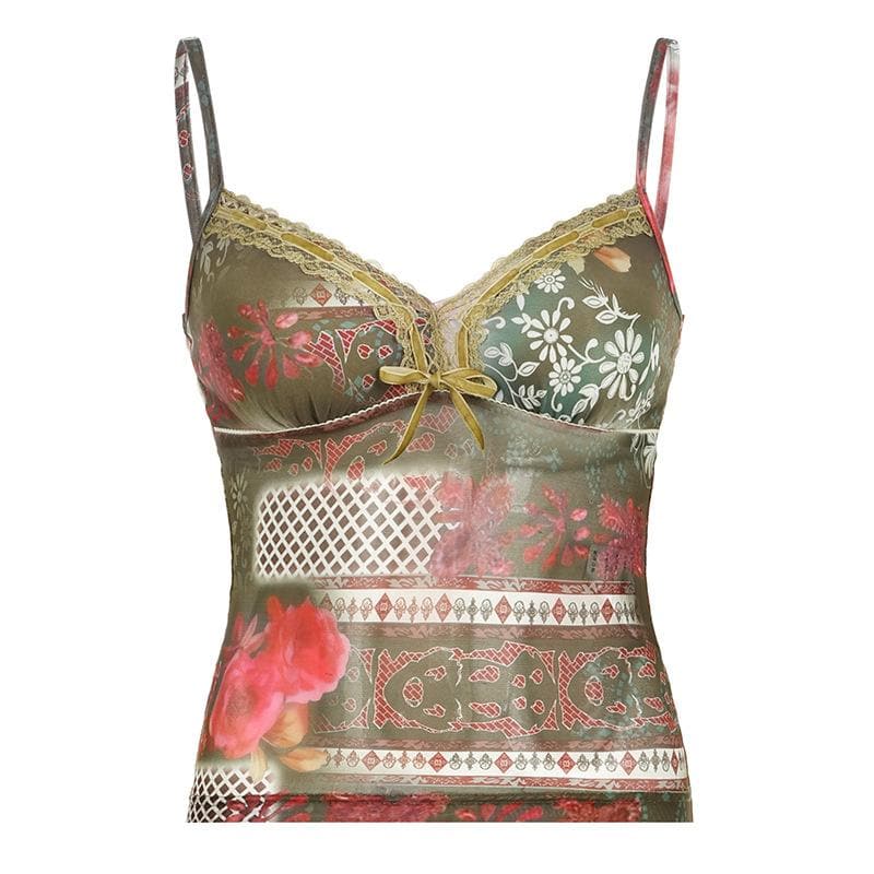 Takalmin Bowknot v wuyan da aka buga da raga | Kayan Biki na Mata