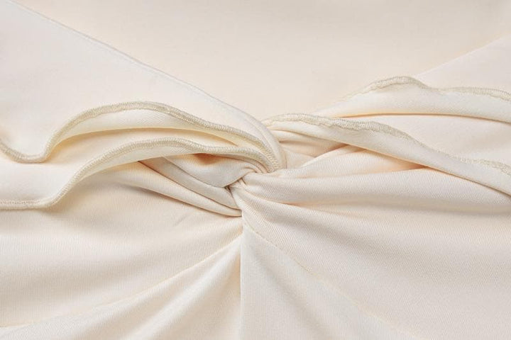 Riga mai gajeren hannu mai kama da kafada mai ruffle mai ruffle | Kayan Biki na Mata