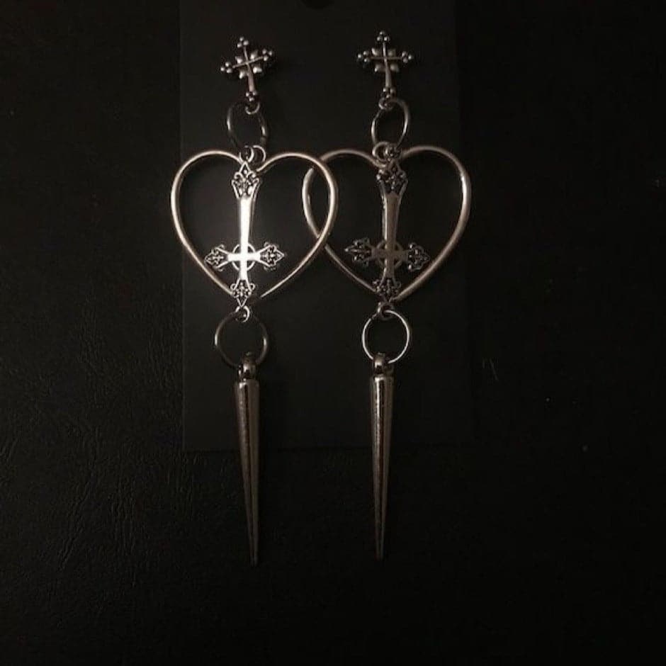 Cross pendant layered earrings  | Festival Outfits Women