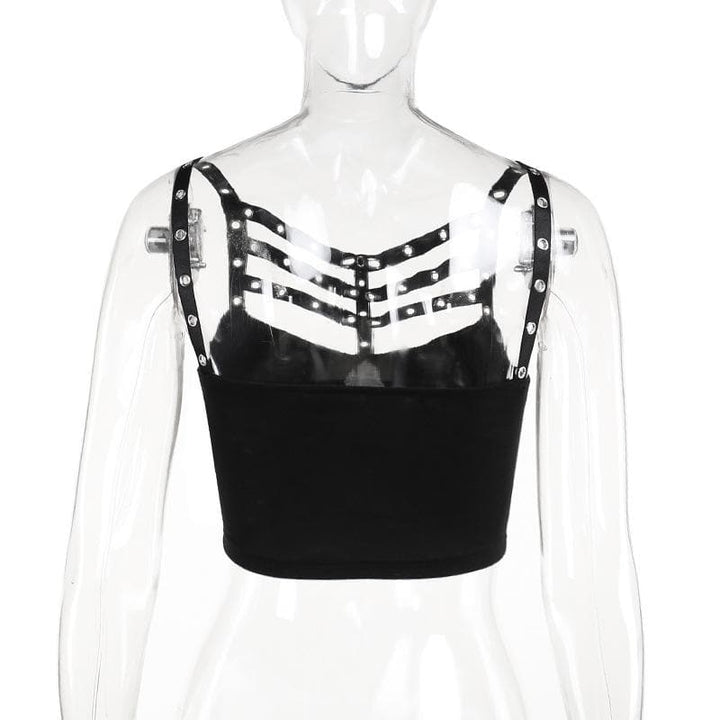 Hollow out backless solid sleeveless crop cut out top  | Festival Outfits Women