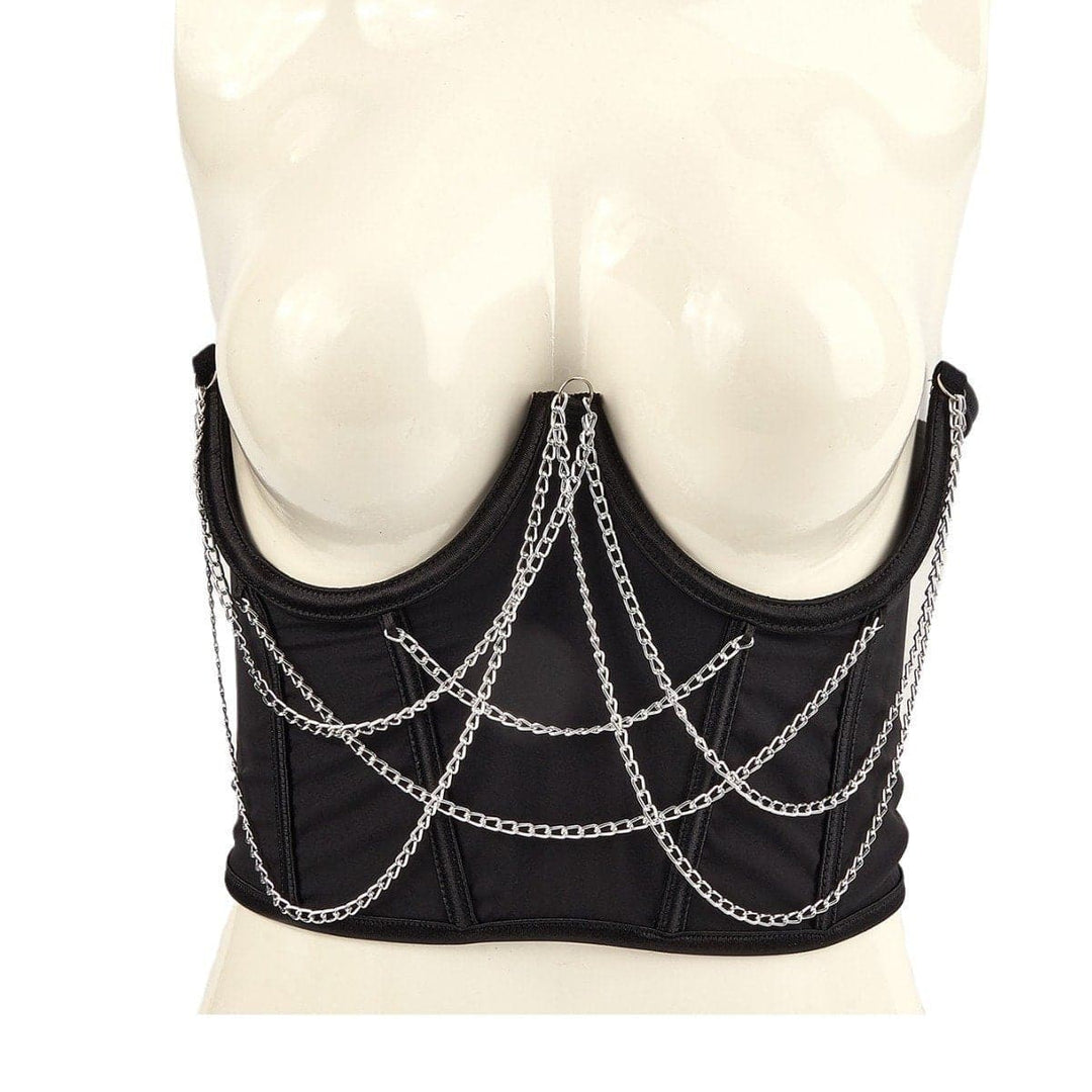 Metal chain lace up adjustable corset  | Festival Outfits Women