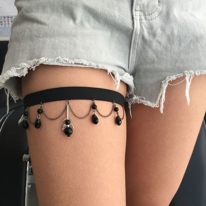 Metal chain layered pendant thigh band  | Festival Outfits Women