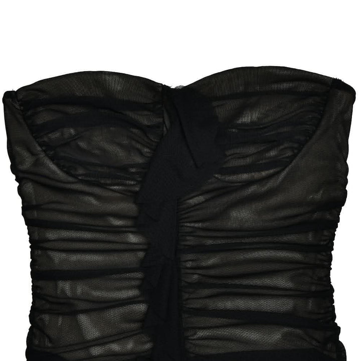 Sweetheart neck ruched ruffle tube midi dress-final-sale  | Festival Outfits Women