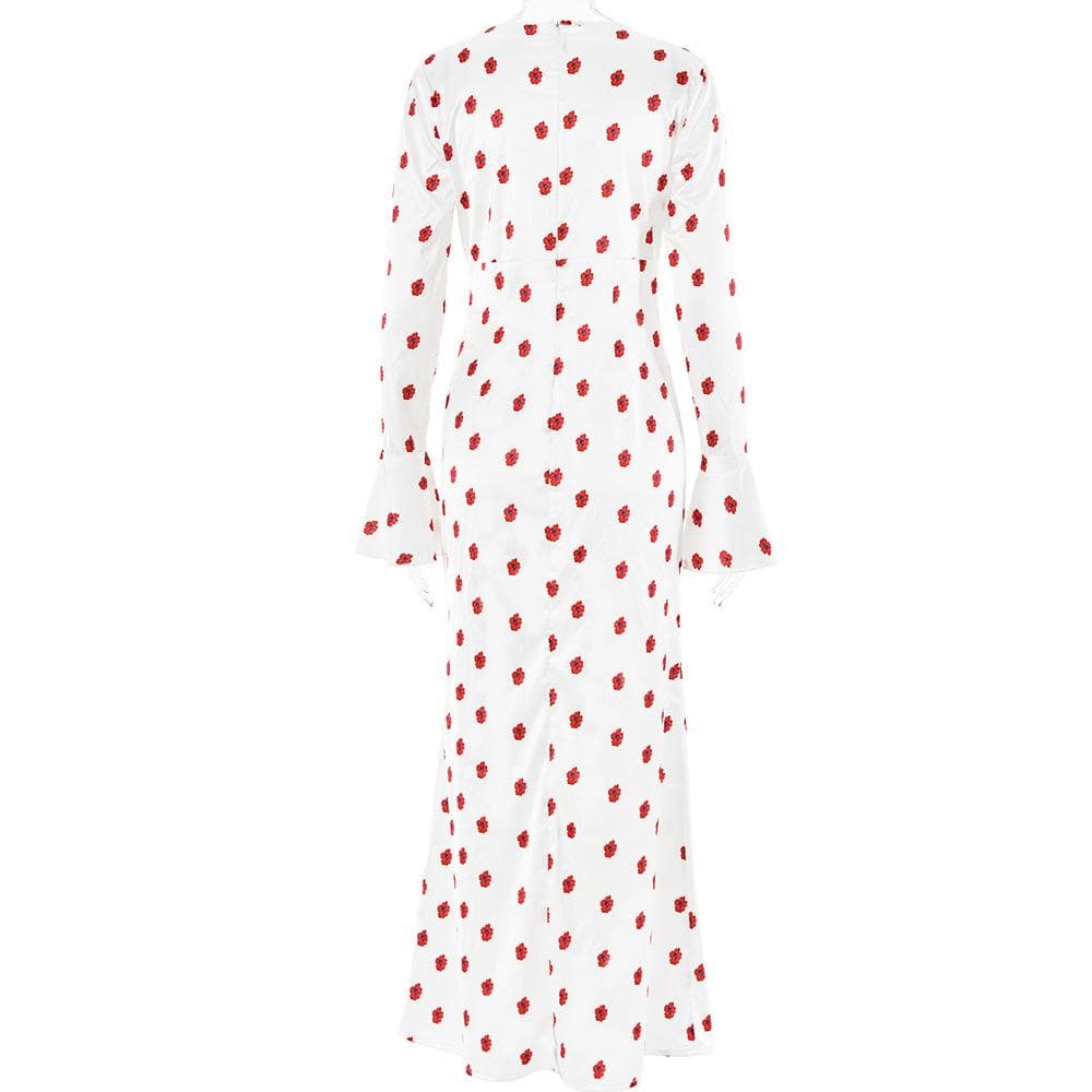 Riga mai dogon hannu mai siffar zip-up na fure | Kayan Biki na Mata