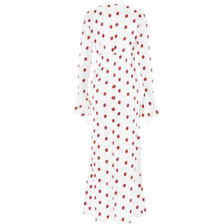 Riga mai dogon hannu mai siffar zip-up na fure | Kayan Biki na Mata