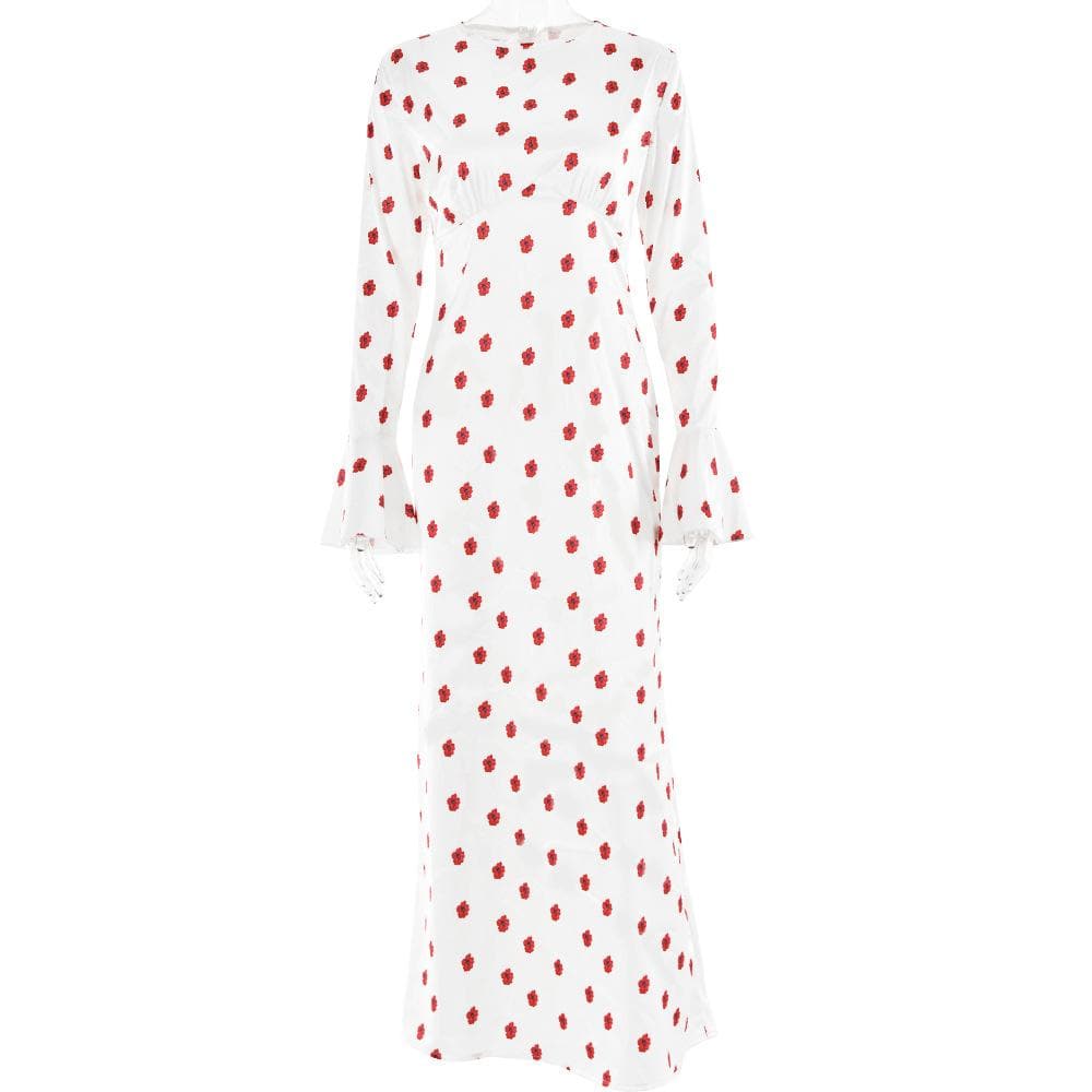 Riga mai dogon hannu mai siffar zip-up na fure | Kayan Biki na Mata