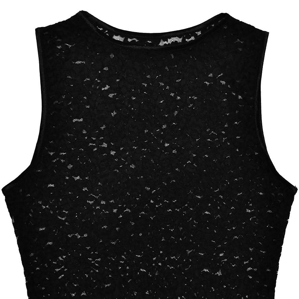 Crewneck lace sleeveless solid medium rise pant set  | Festival Outfits Women
