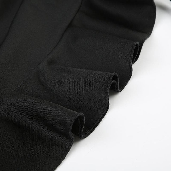 Ruched drawstring A line solid mini skirt  | Festival Outfits Women