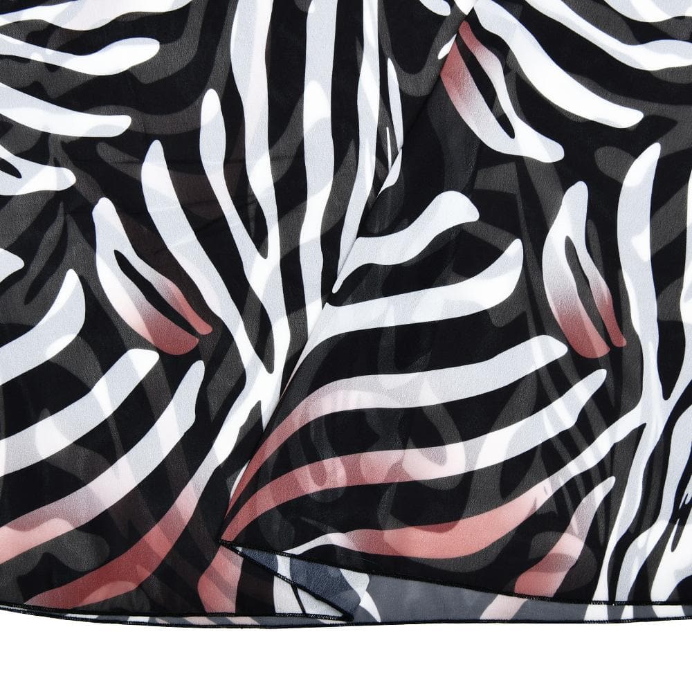 Long sleeve zebra print mesh see through patchwork maxi dress  | Festival Outfits Women