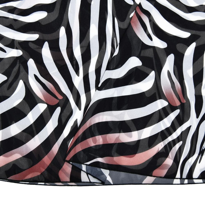 Long sleeve zebra print mesh see through patchwork maxi dress  | Festival Outfits Women