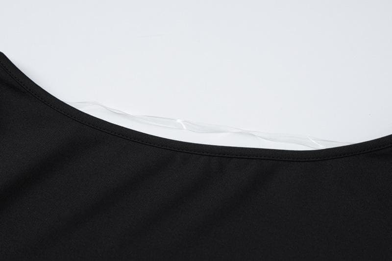 Riga mai gajeren hannu mai zagaye da wuyan hannu mara baya | Kayan Biki na Mata