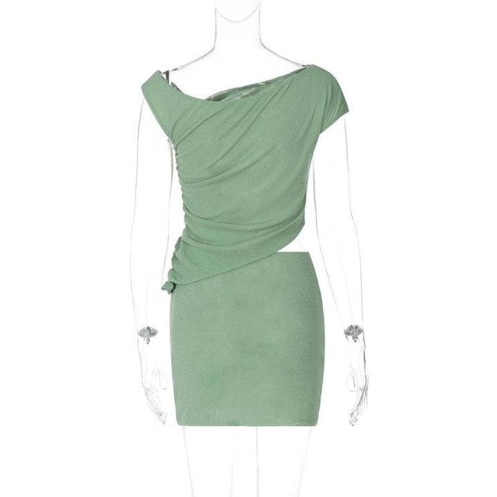 Off shoulder ruched mini skirt set  | Festival Outfits Women