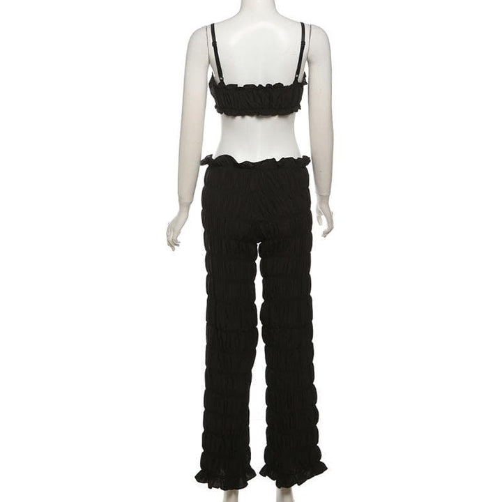 Smocked ruched low rise pant set-final-sale  | Festival Outfits Women