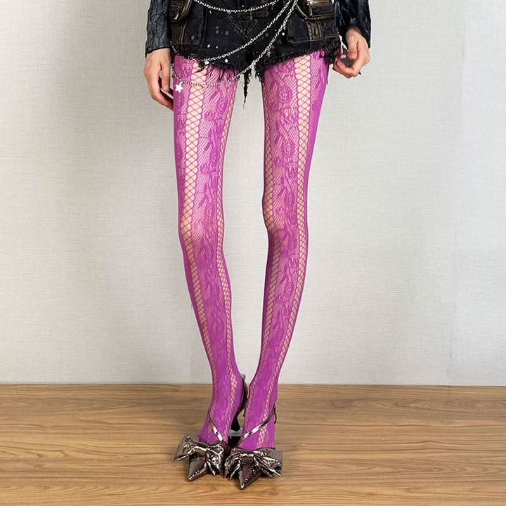 Hollow out lace flower pattern tights  | Festival Outfits Women
