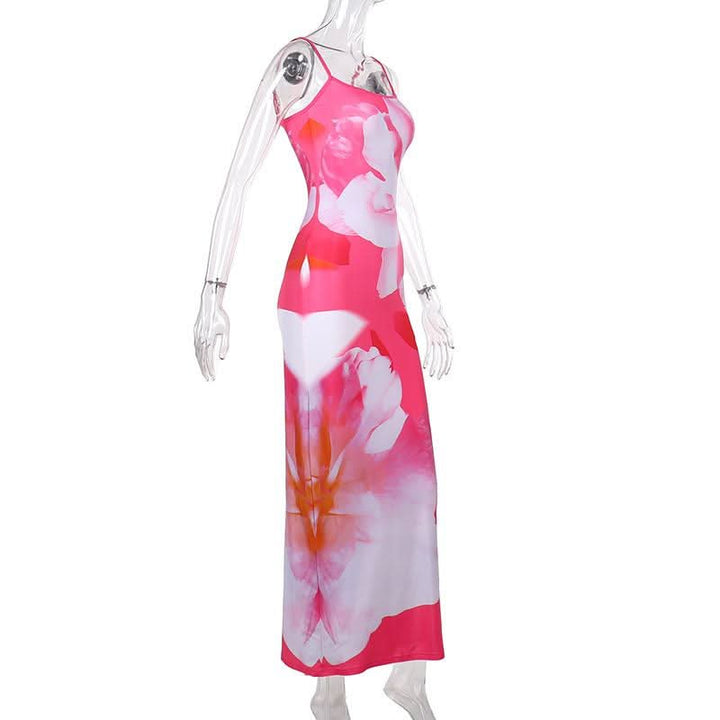 U neck flower print cami maxi dress  | Festival Outfits Women