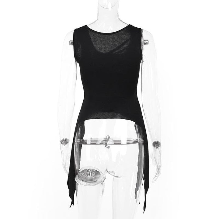 U neck cross front solid top  | Festival Outfits Women