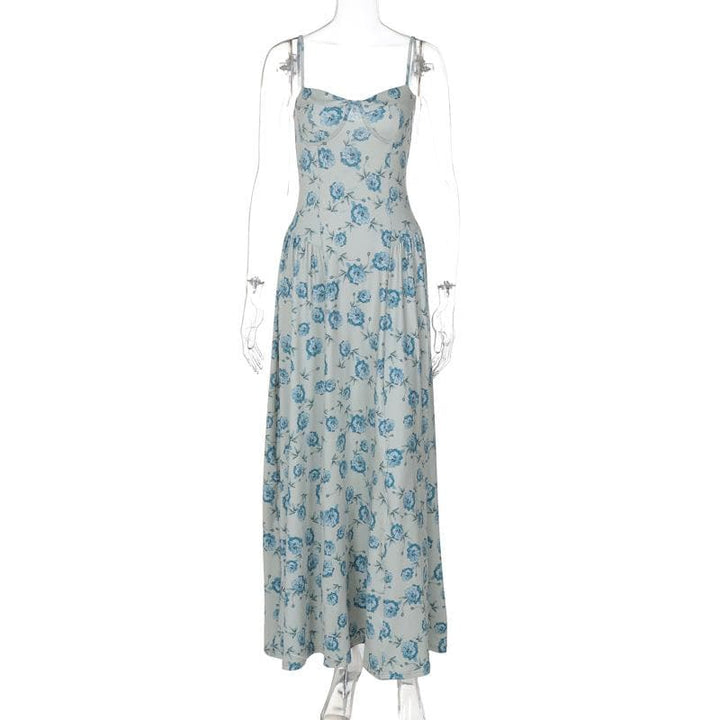 Sweetheart neck flower print cami maxi dress  | Festival Outfits Women