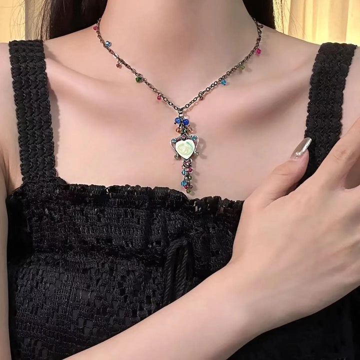 Abin wuya mai launuka iri-iri na zuciya | Kayan Biki na Mata