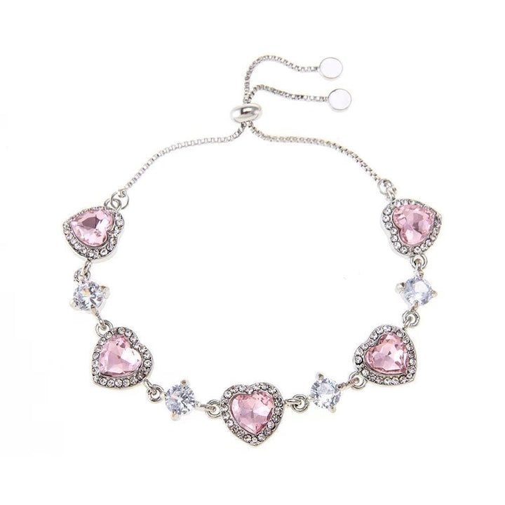 Munduwa mai daidaitawa ta ruwan hoda mai ji da rhinestone | Kayan Biki na Mata