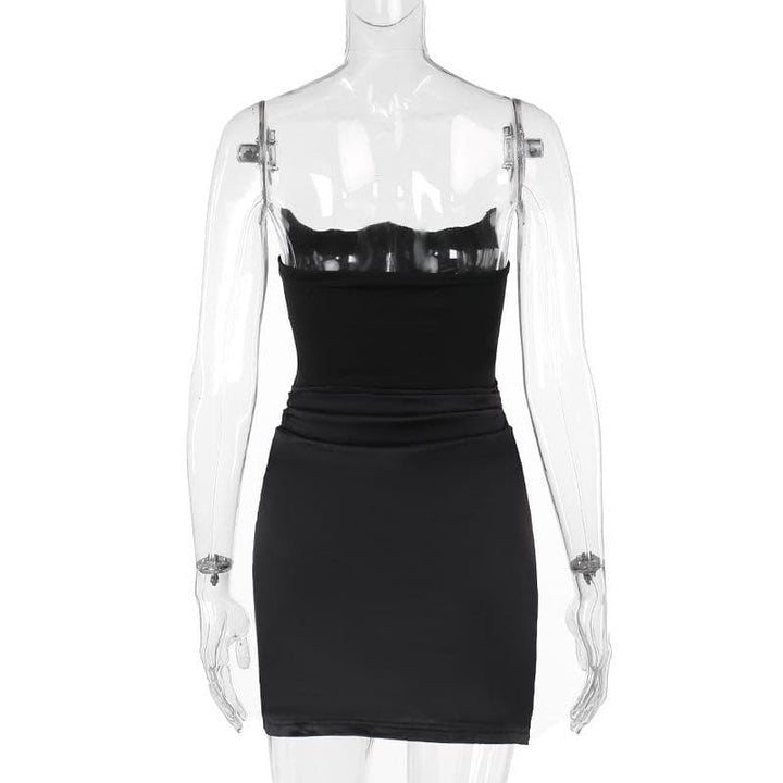 Ruched solid tube backless bustier mini dress  | Festival Outfits Women