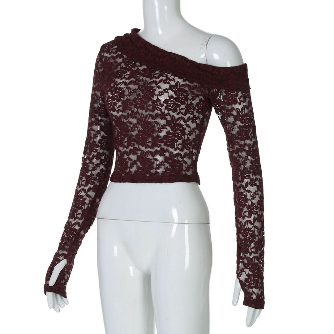 Off shoulder long sleeve lace top  | Festival Outfits Women