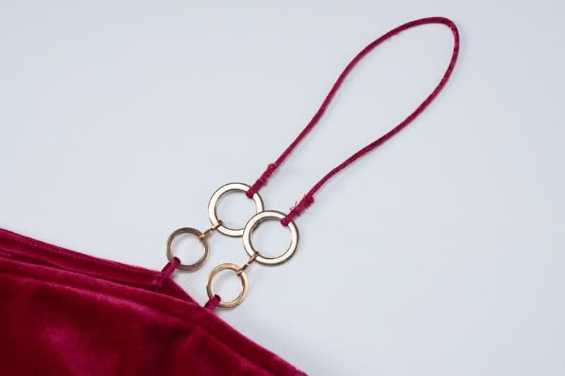 Velvet solid o ring hollow out slit backless cut out maxi dress-final-sale  | Festival Outfits Women