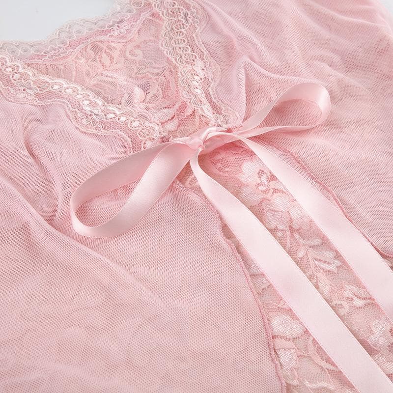 Ribbon ɗin da aka yi da lace patchwork ruffle mai ɗaure da sarƙoƙi | Kayan Biki na Mata