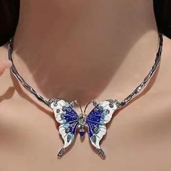 Butterfly rhinestone choker necklace  | Festival Outfits Women