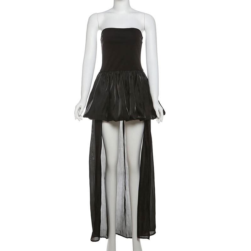 Ruched solid backless tube mini dress  | Festival Outfits Women
